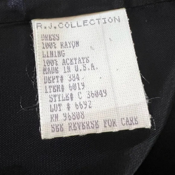 Vintage R.J. Collection by Chelsea Rousso Black Sheath Dress Long Floral Size 8 - Picture 10 of 12